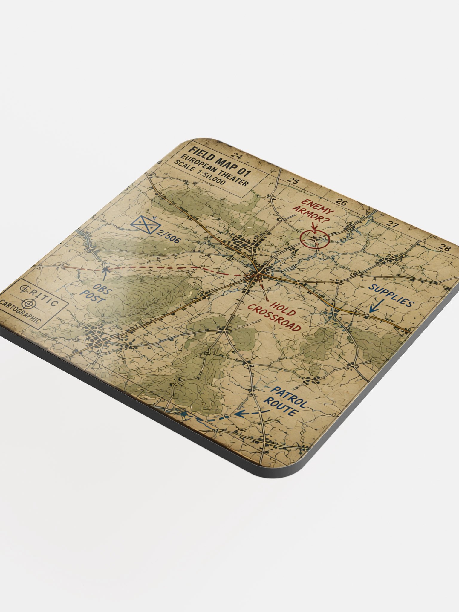 WWII Field Map – Tactical Coaster product image (4)
