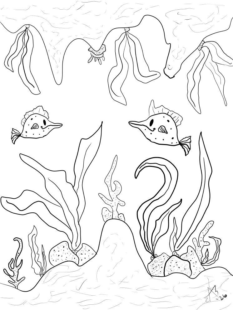 An Ocean of fish coloring page 2026 product image (1)