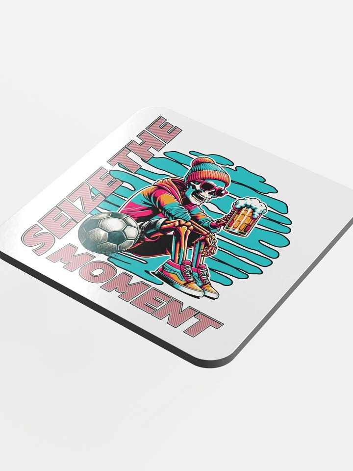 Seize The Moment Skeleton Beer Soccer Chic Coaster Set product image (1)