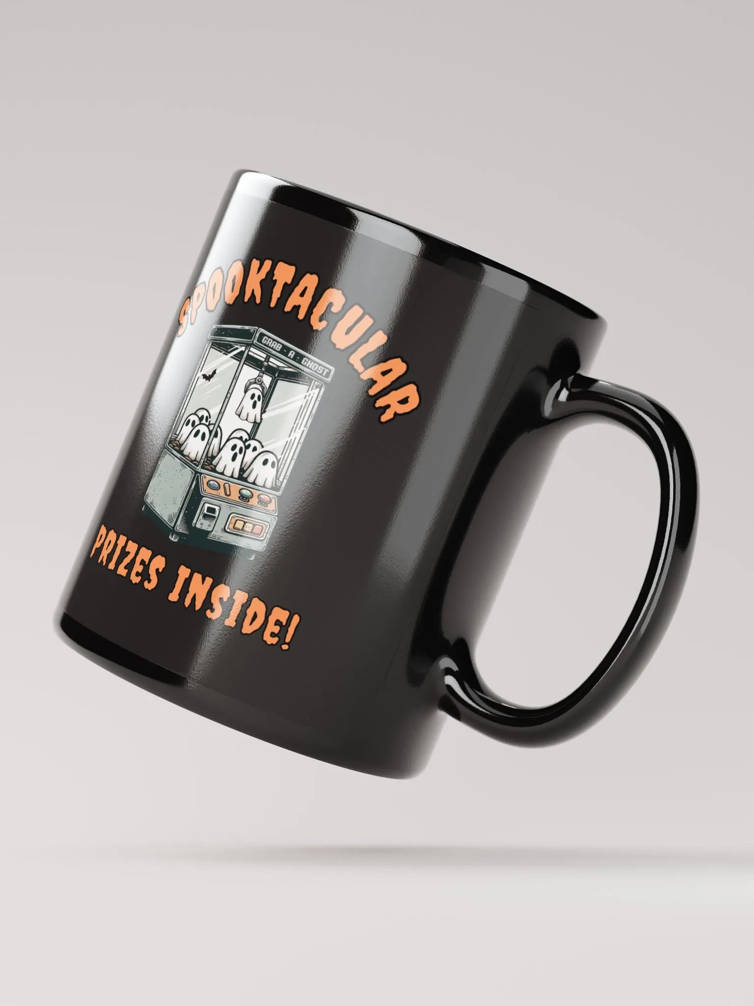 Spooktacular Ghost Claw Machine Black Glossy Mug product image (3)