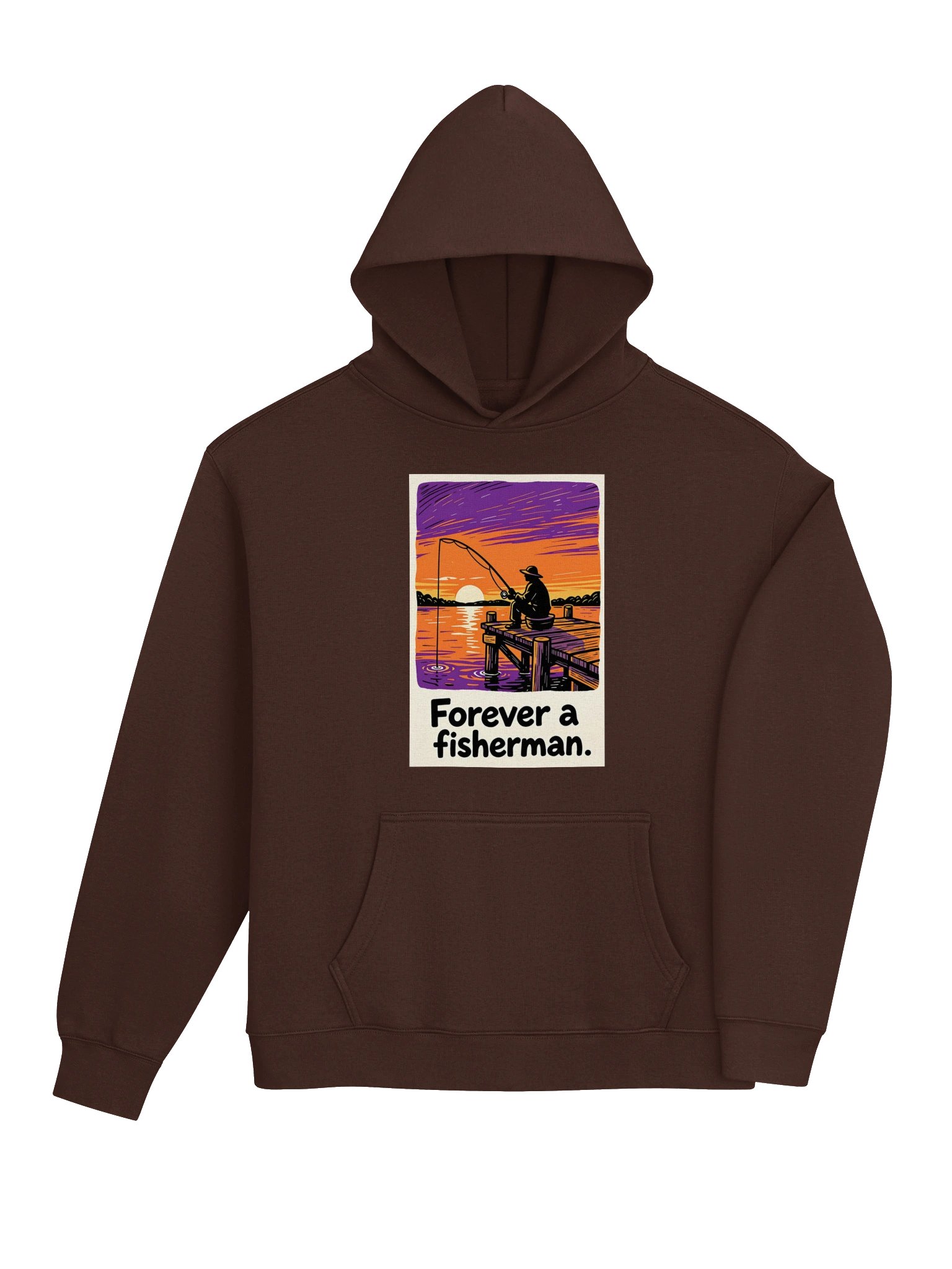 Premium Relaxed Hoodie (Unisex) - "Forever a fisherman" Design product image (4)