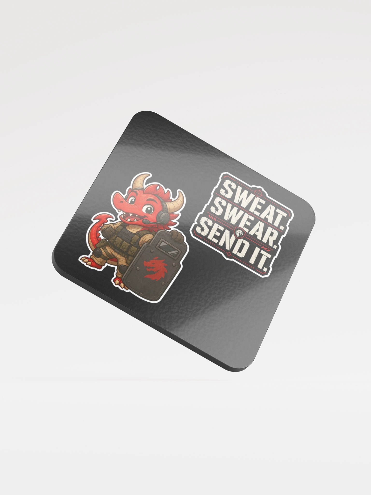 Sweat. Swear. Send it coaster product image (1)