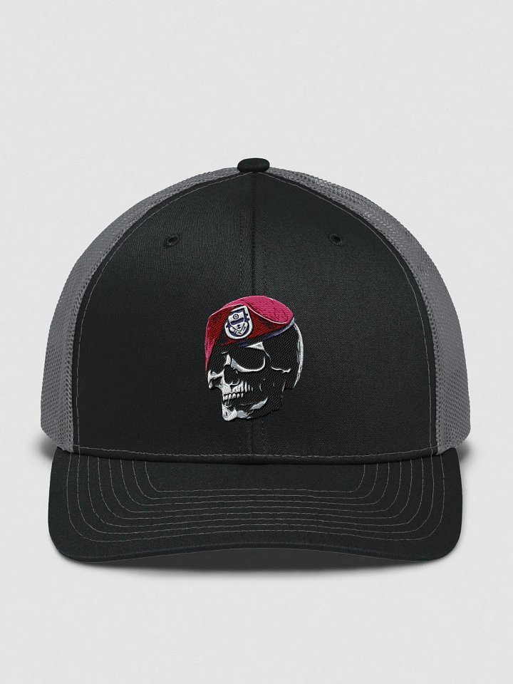 Skull Beret Trucker Hat product image (1)