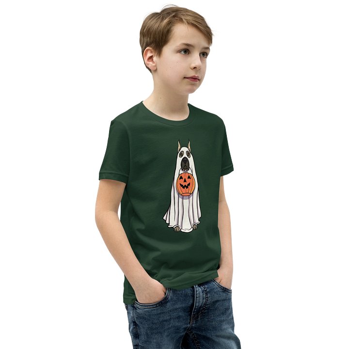 Halloween Great Dane(Fawn, Cropped Ears) Youth T-Shirt product image (2)