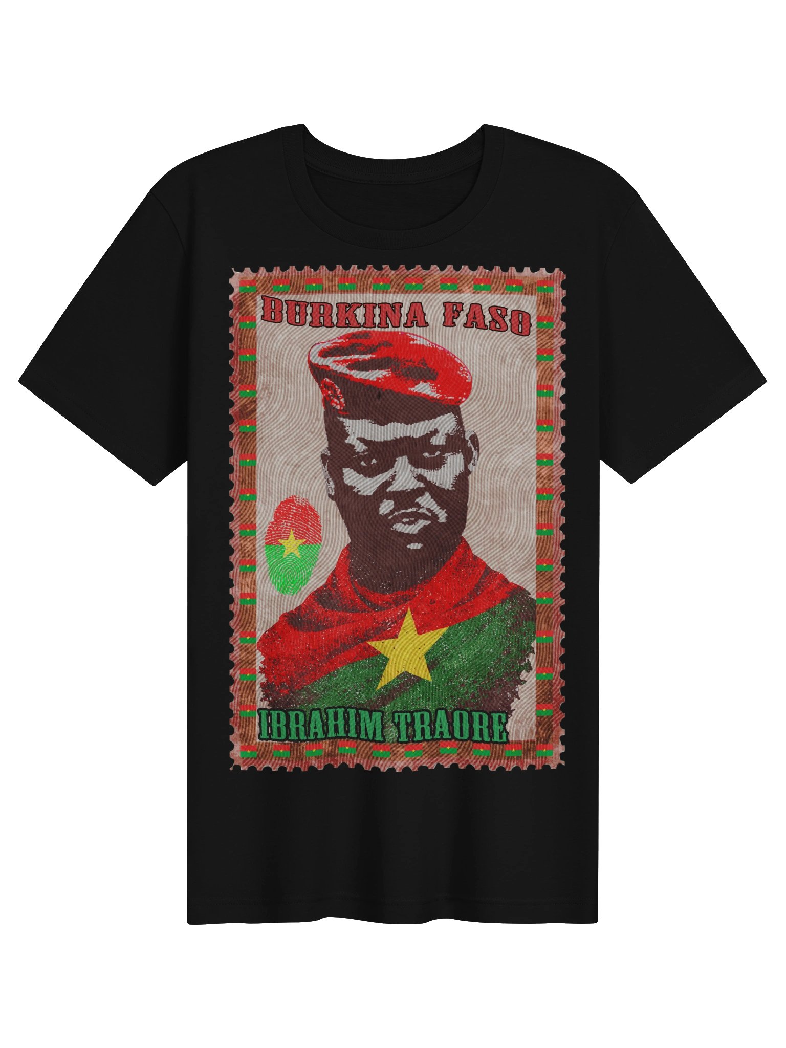Ibrahim Traoré Vintage Postage Stamp Tee | Burkina Faso product image (3)
