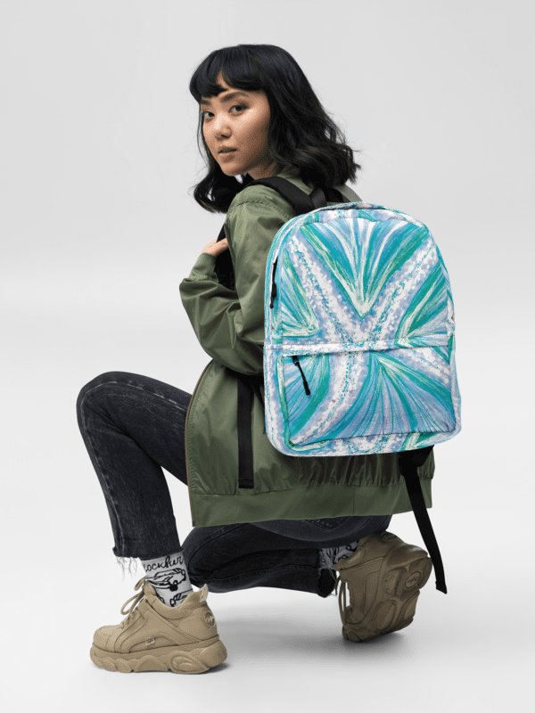 Make Waves with Style | Bright Cyan Starfish Backpack by Monique Faella Designs™🎒 | by Monique Faella Designs™ product image (2)