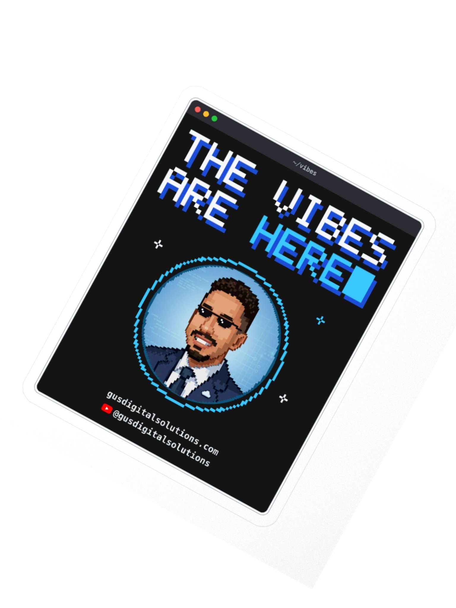 The Vibes Are Here Sticker: Pixel Art Vibe Coding Laptop Sticker product image (6)
