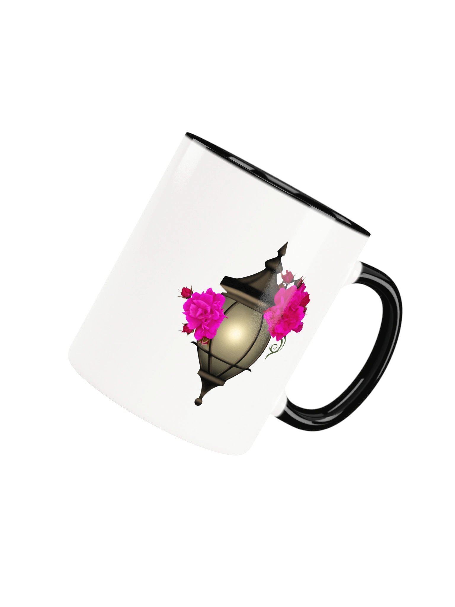 Gothic Lantern & Pink Rose Ceramic Mug – Moody Vintage Botanical Coffee Cup product image (7)