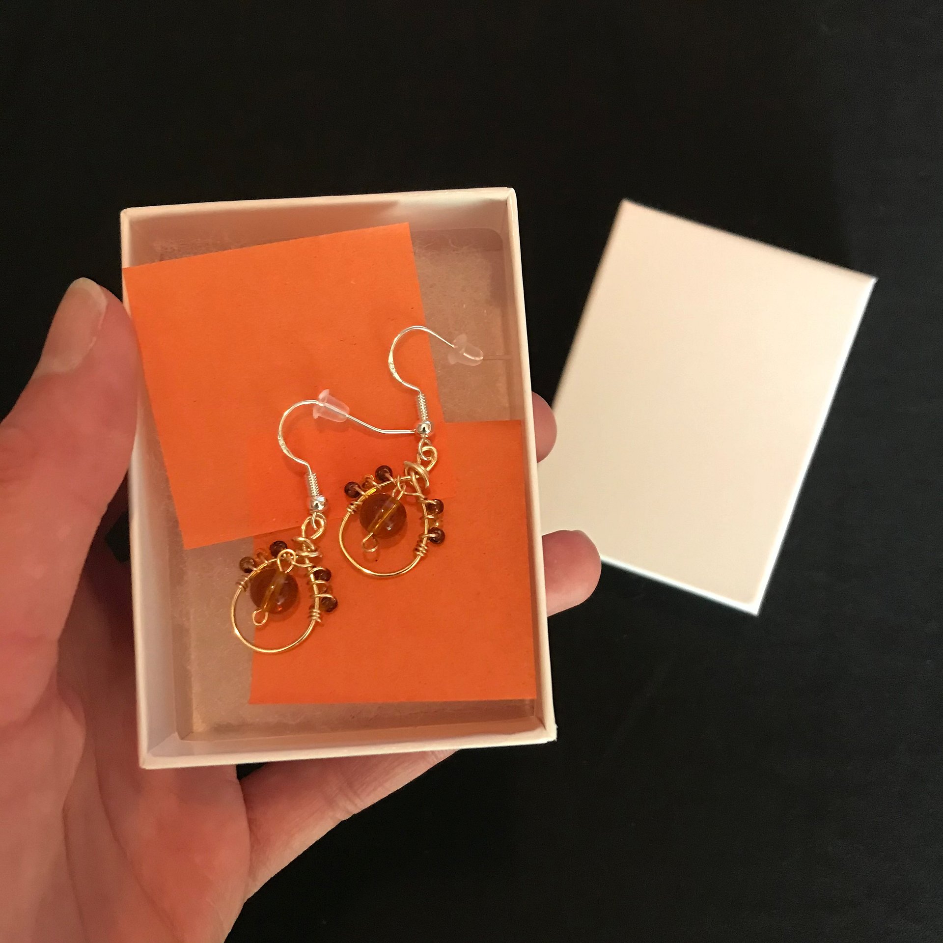 Honey Brown Small Drop Earrings product image (2)