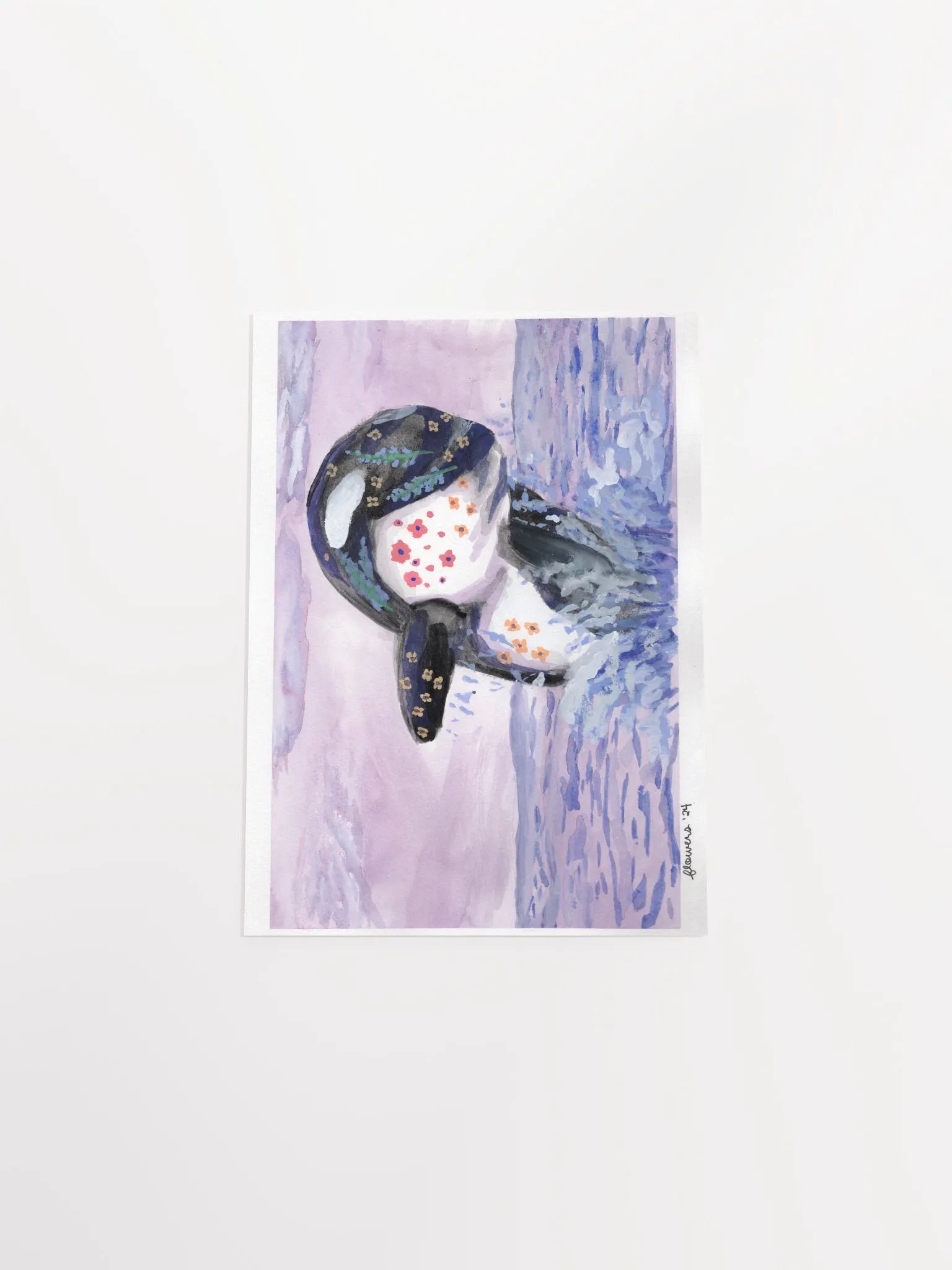 floral orca 06 - gouache - print product image (5)