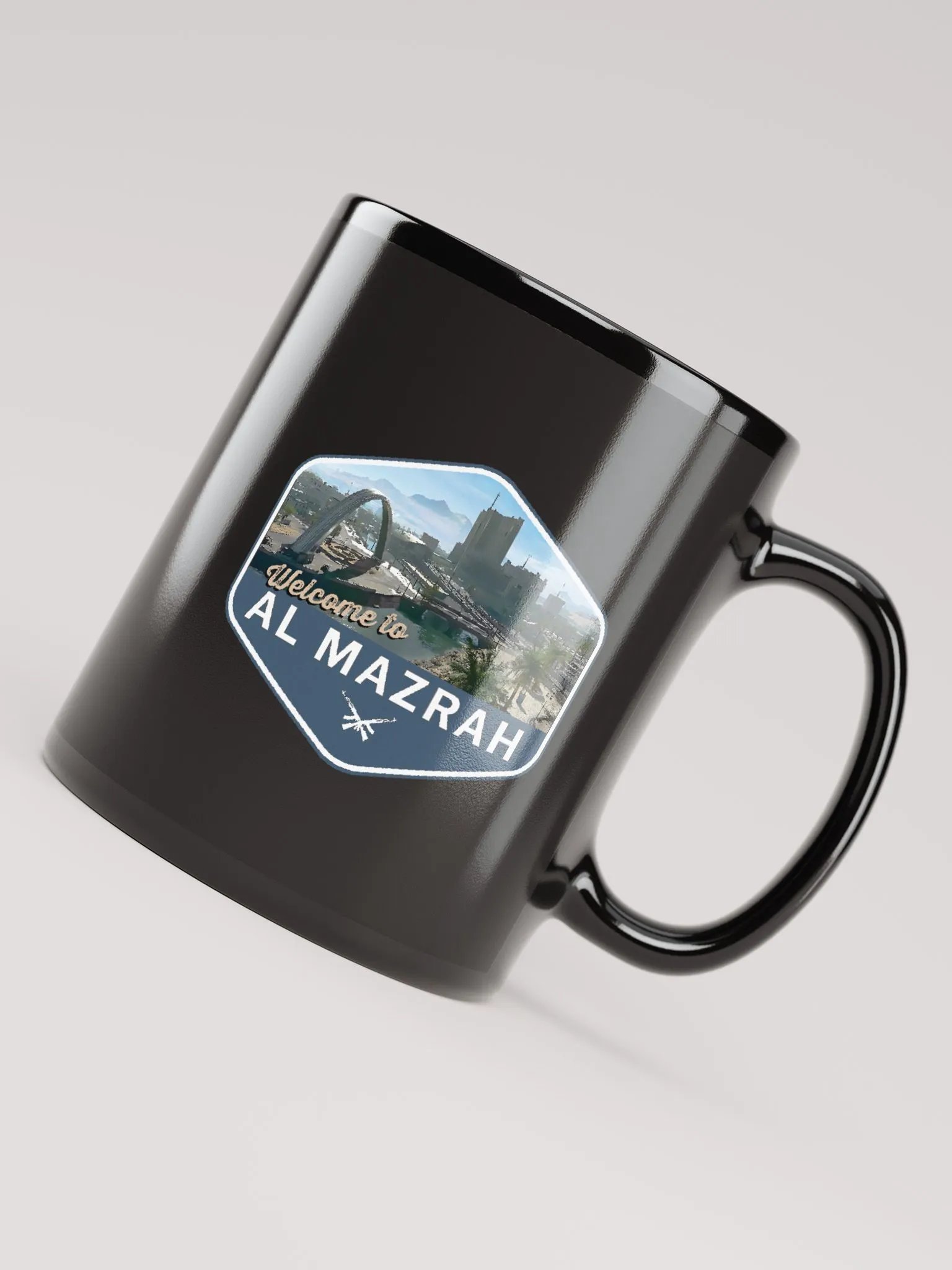 Welcome to Al Mazrah Mug, Black product image (4)