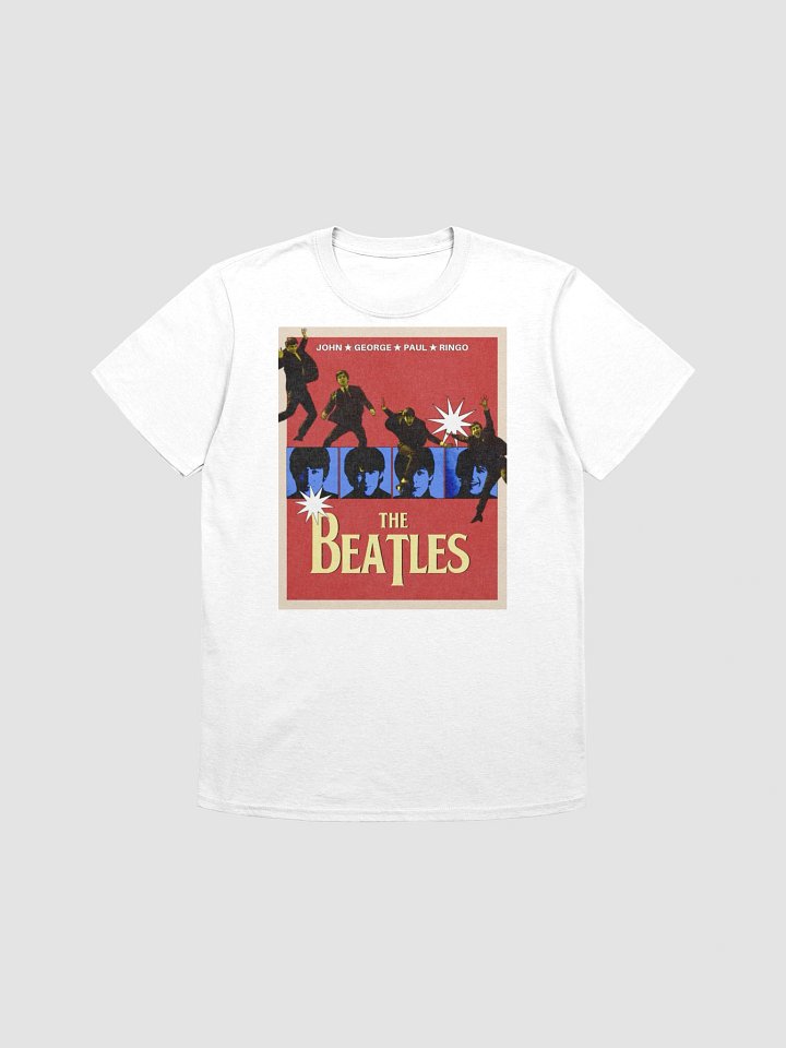 The Beatles Pop Art T-Shirt | Vintage Red & Blue Rock Band Poster Graphic Tee product image (1)