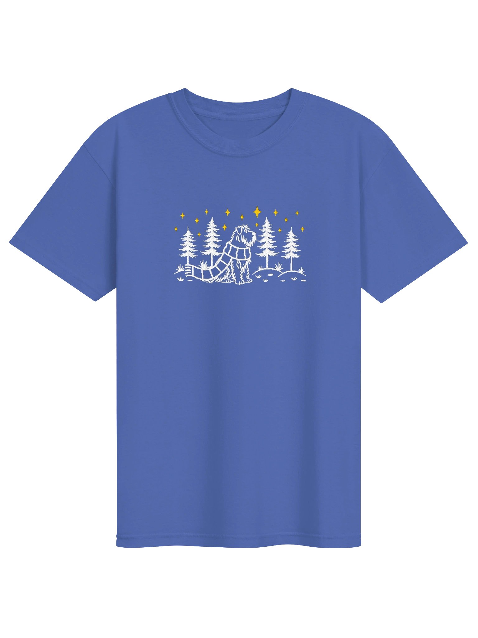 Bouvier des Flandres Winter/Christmas Line Art Design Embroidered T-Shirt product image (55)