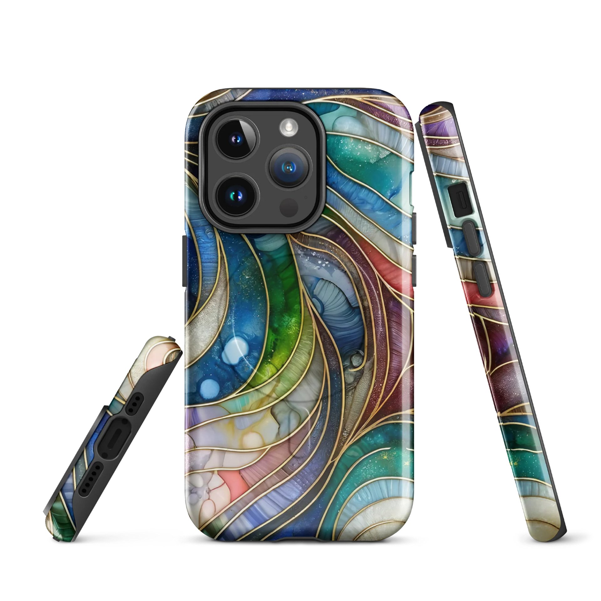 Swirling Wave Tough Magnetic MagSafe® iPhone® 14, iPhone 15, iPhone 16, iPhone 17, Pro, Pro Max, Plus Cases. product image (1)