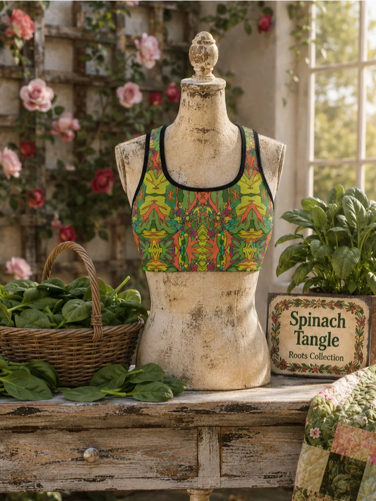 Spinach Tangle – Custom Sports Bra product image (1)
