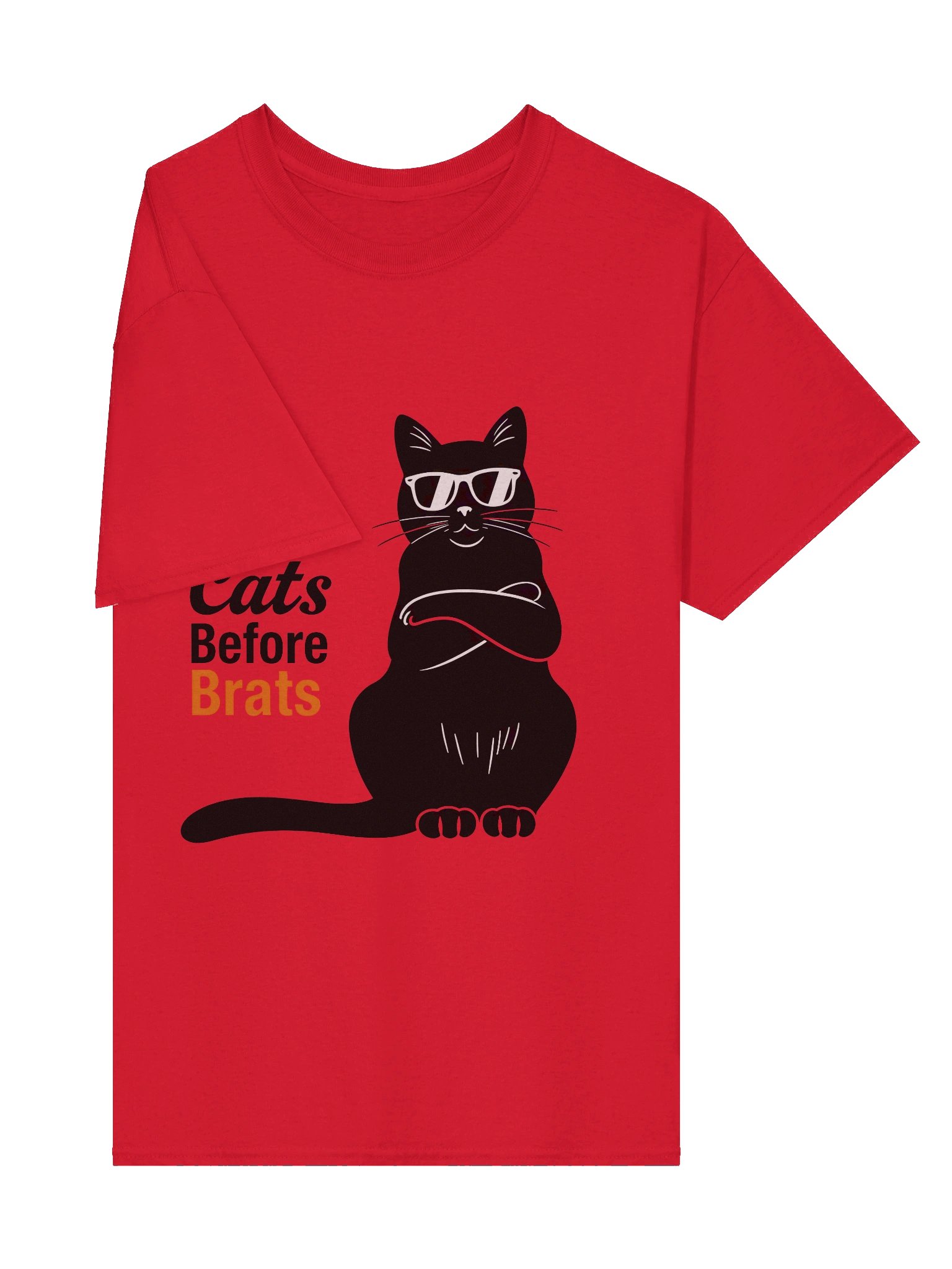'Cats Before Brats' Sassy Cat T-Shirt - Cool Feline Attitude Tee product image (3)