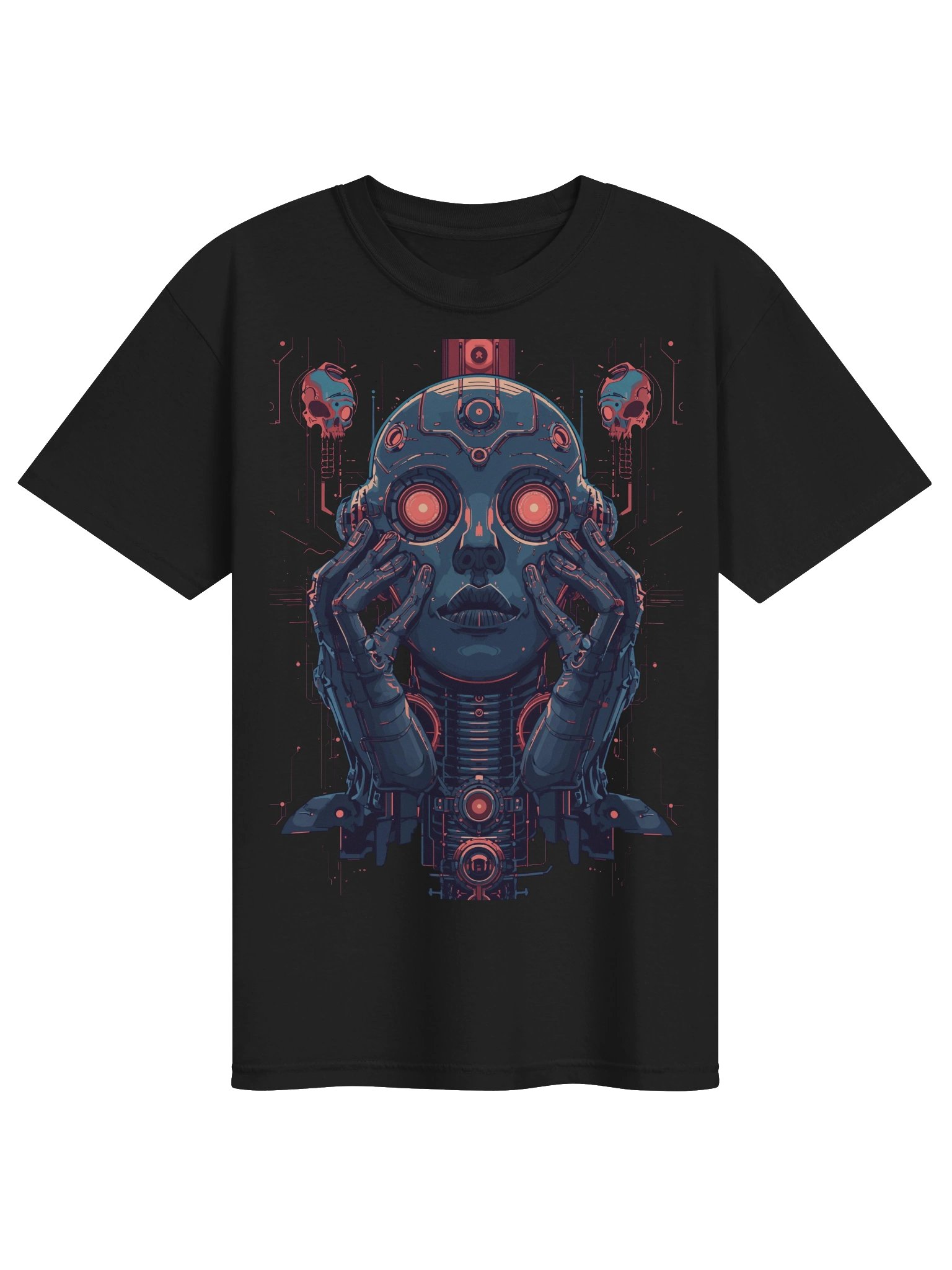 Neon Cyborg Visage Heavyweight T-Shirt product image (1)