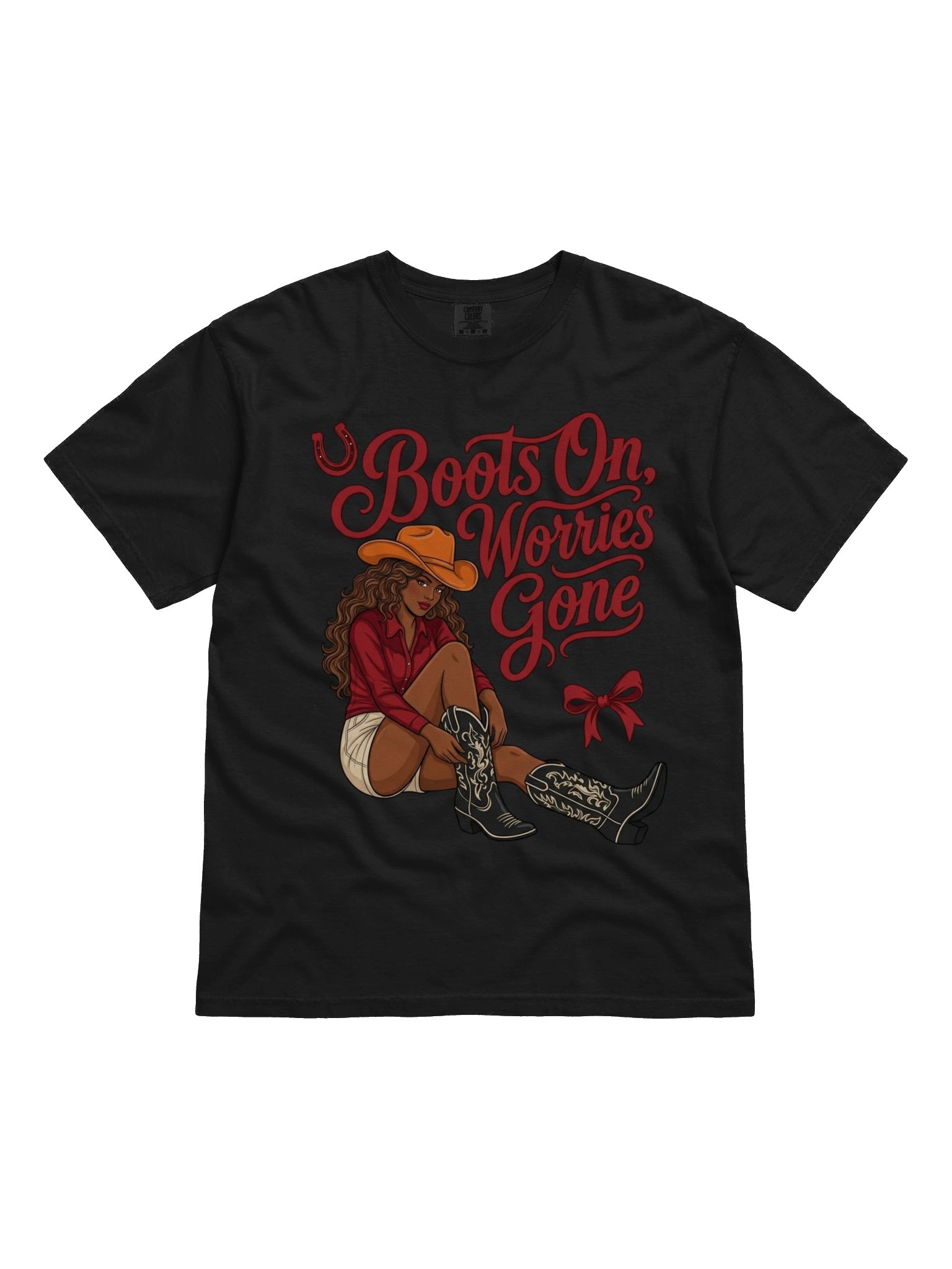 Boots On Worries Gone Western T-Shirt - Vintage Cowgirl Graphic Tee - Retro Country Music Festival Shirt - Coquette Western Aesthetics Unisex Shirt product image (9)