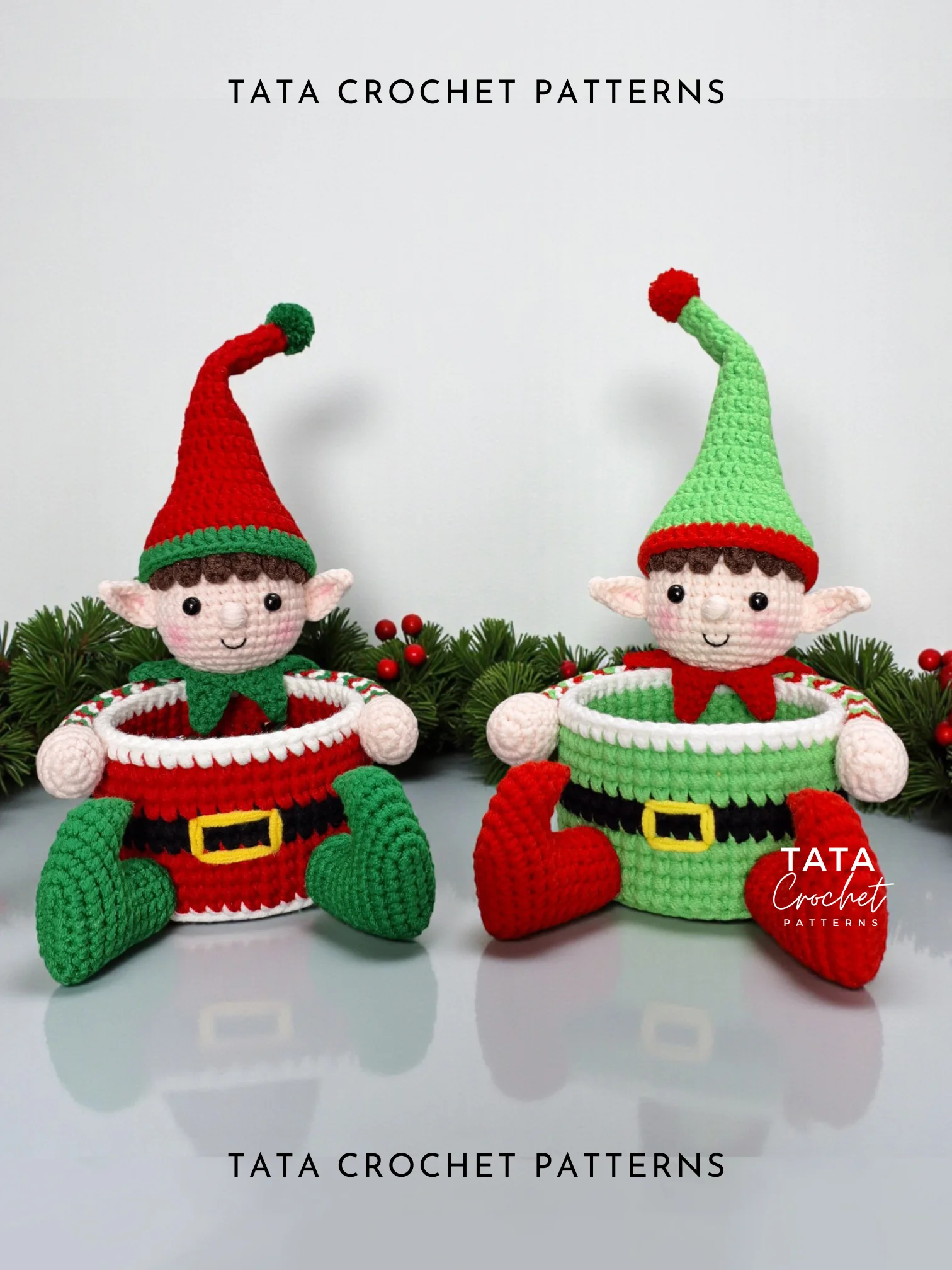 PDF Pattern | Crochet Christmas Elf Basket | Christmas Gift & Decoration product image (1)