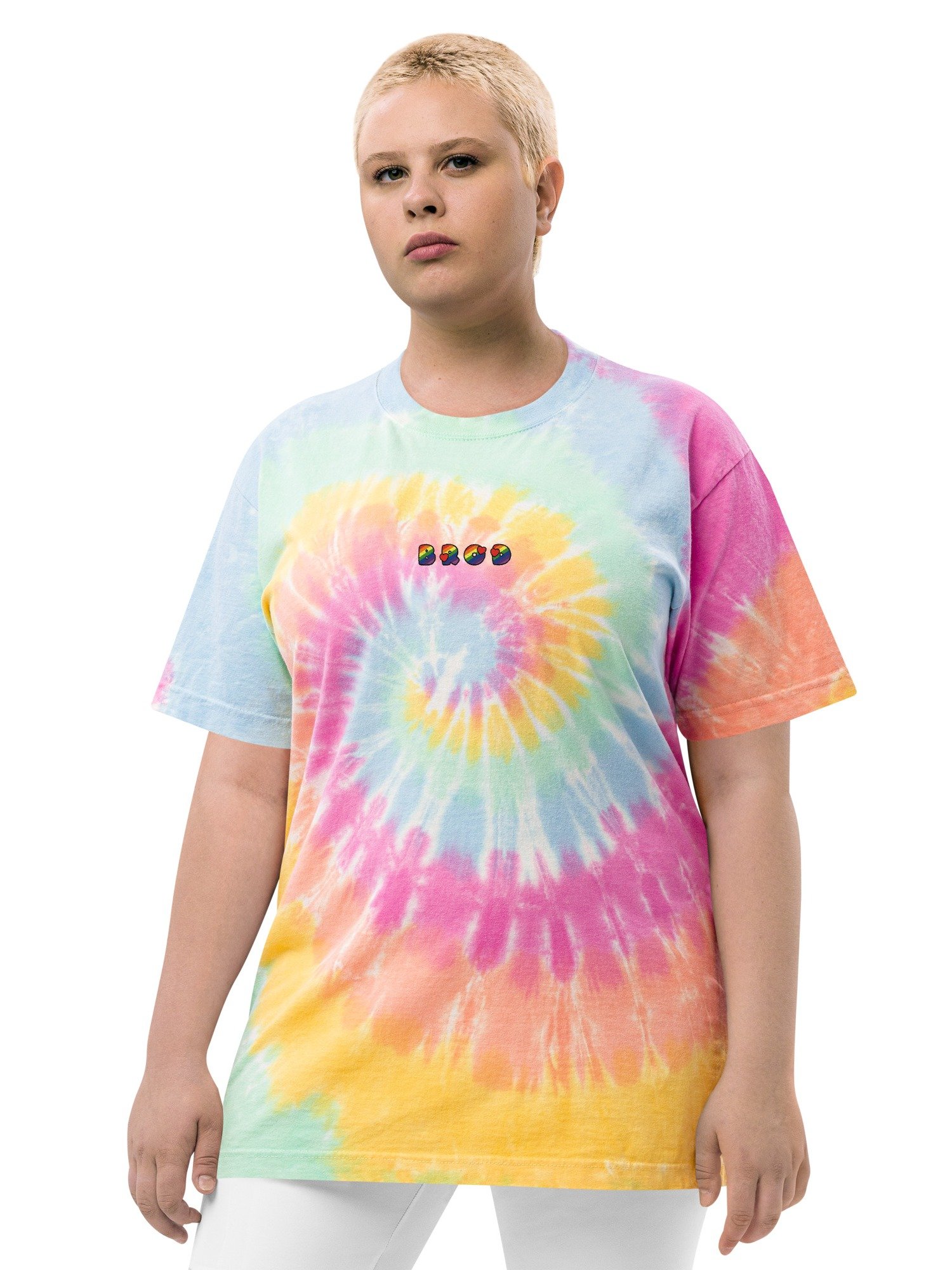 Bród Meaning Pride - Tie-Dye Embroidered Irish / Gaeilge T-shirt for PRIDE 🏳️‍🌈 product image (6)