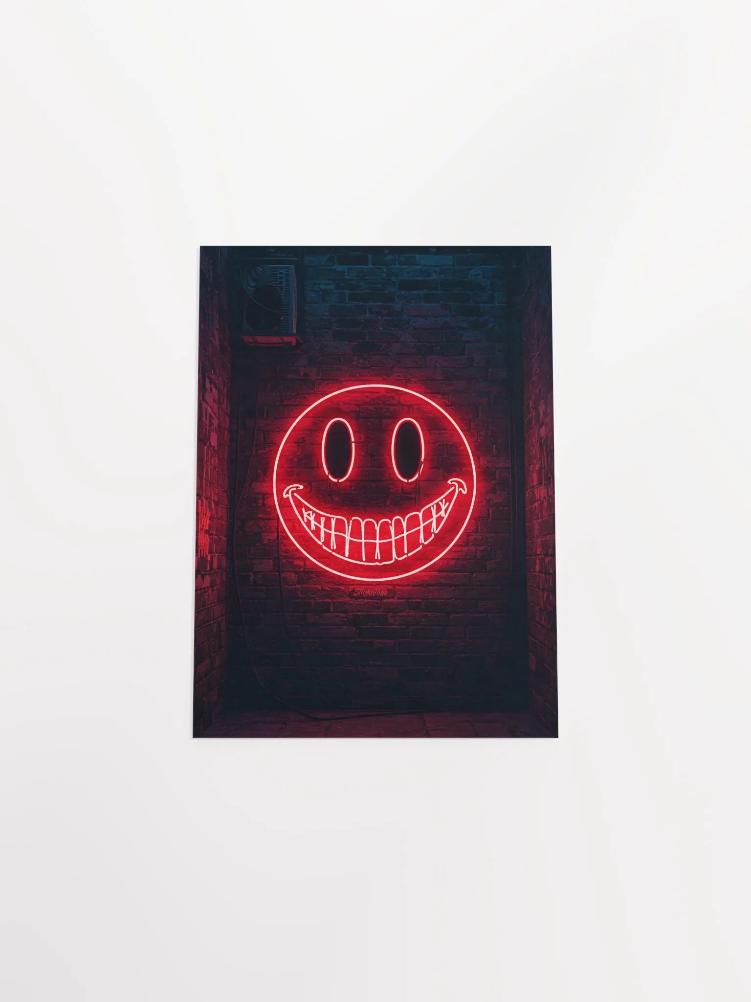 Red Neon Smiley Face Poster product image (49)