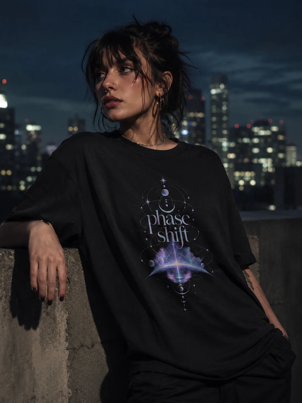 Phase Shift Premium Oversized Faded Tee product image (1)