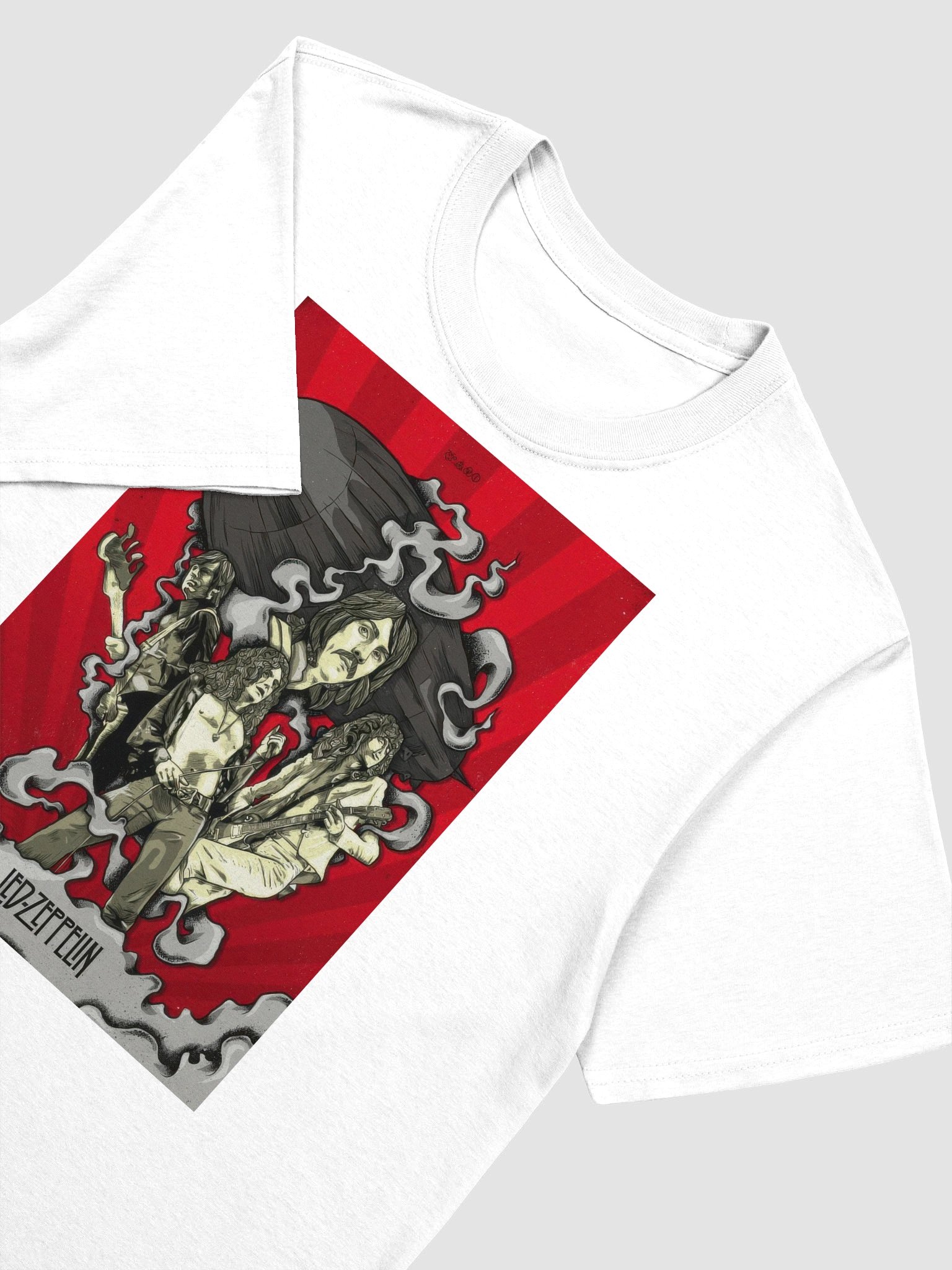 Led Zeppelin Illustrated Rock T-Shirt | Psychedelic Band Art Tee | Classic Rock Graphic Shirt product image (5)