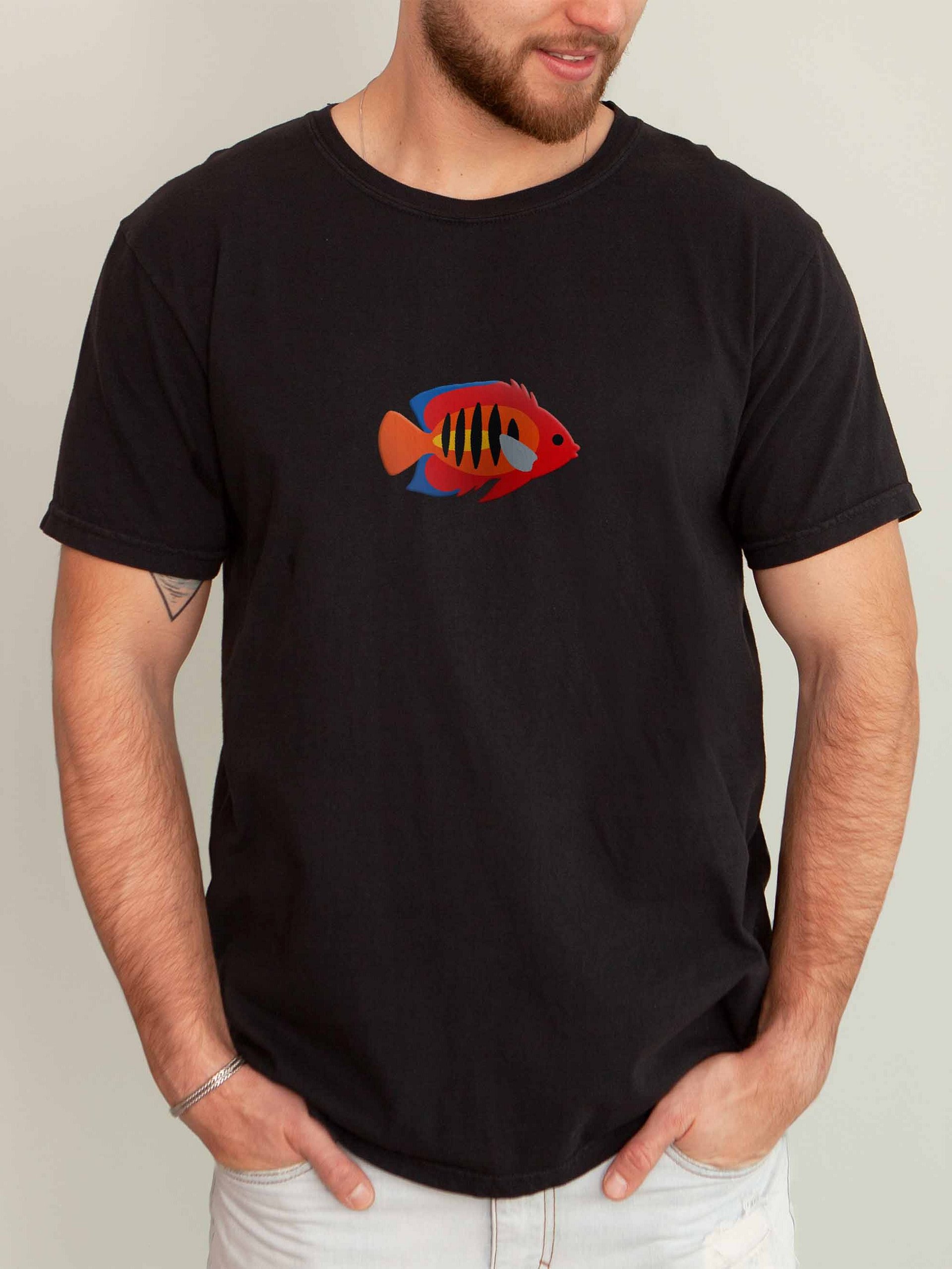 Flame Angelfish Premium T-Shirt (Embroidered) for Reef and Marine Aquarium Lovers product image (2)