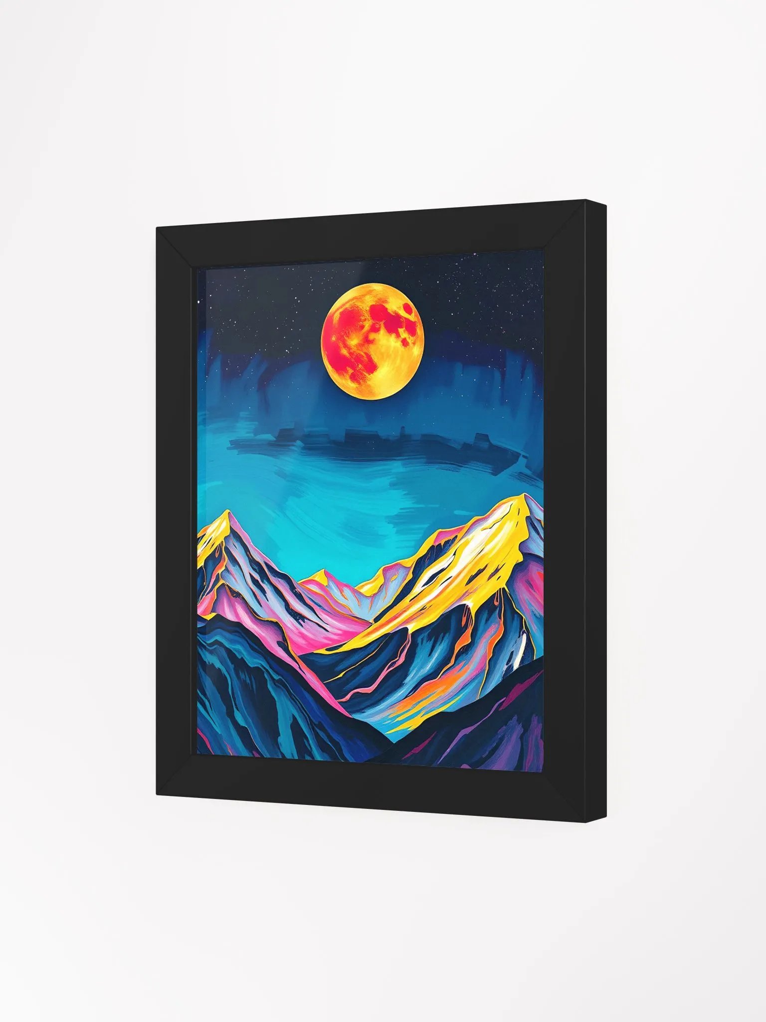 Surreal Moonlight Mountains Framed Poster product image (3)