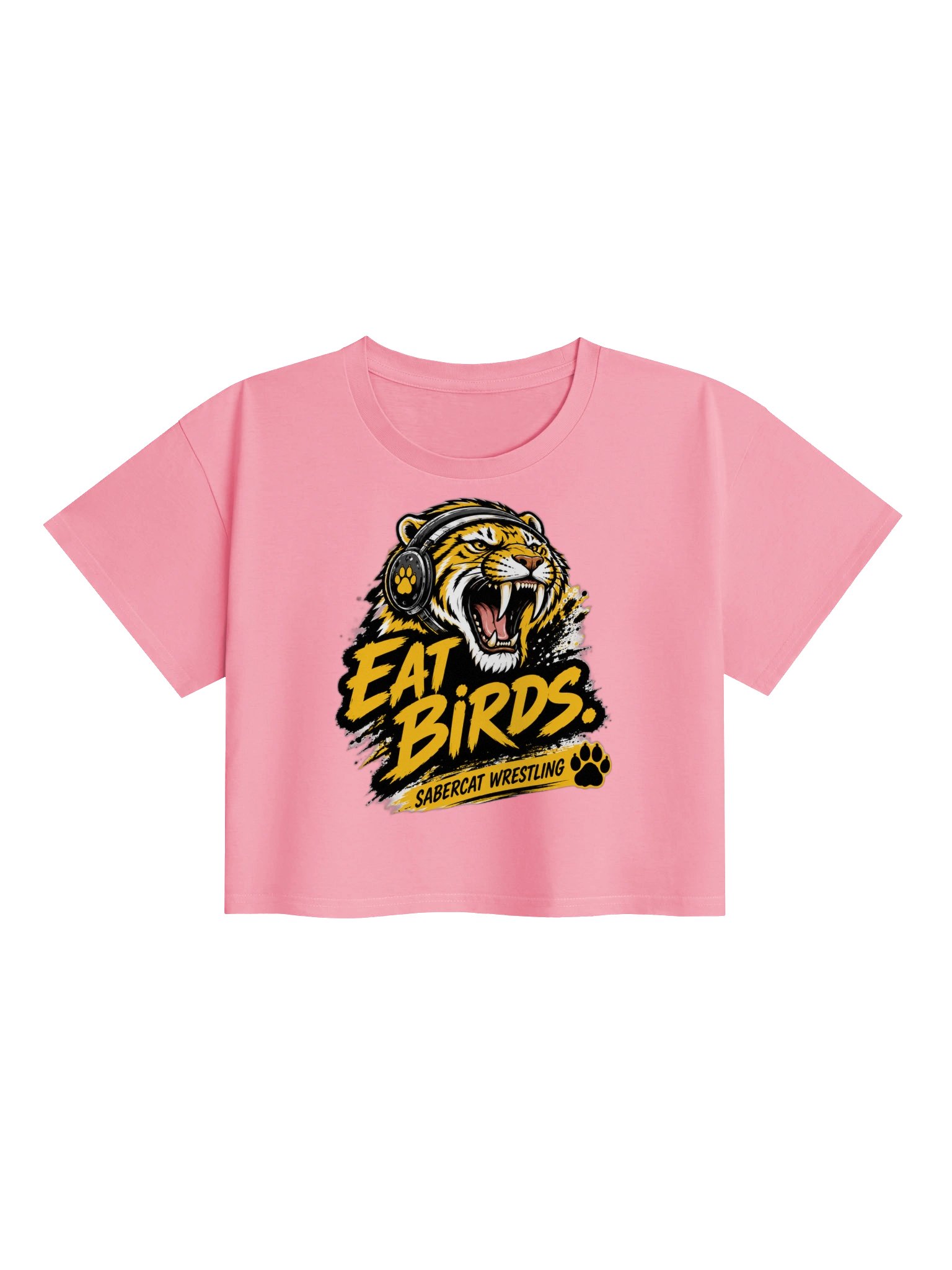 Sabercat Wrestling Eat Birds Crop Top product image (1)