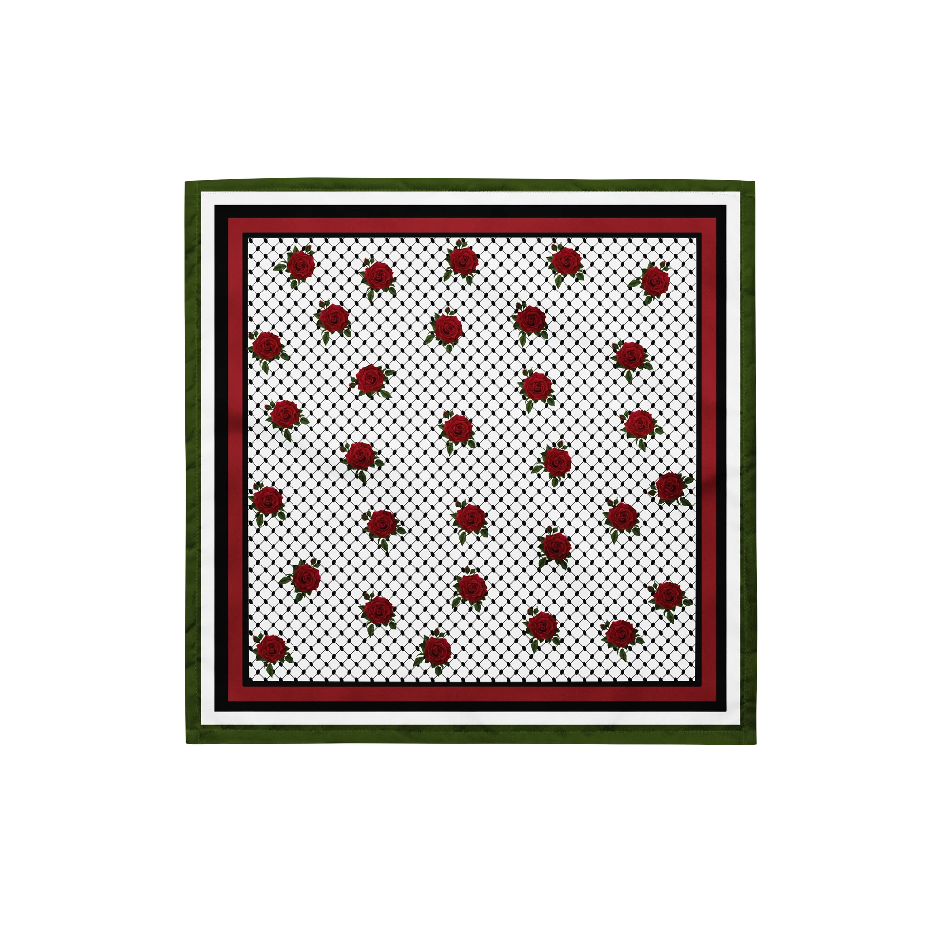 Olive Kufiya Rose Bandana Scarf product image (1)