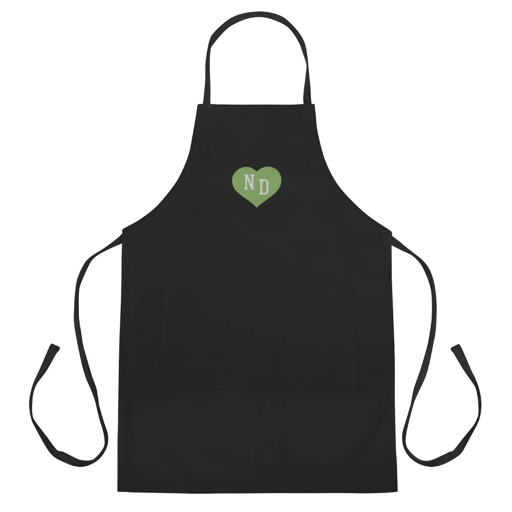 ND Heart Green Embroidered Apron product image (2)