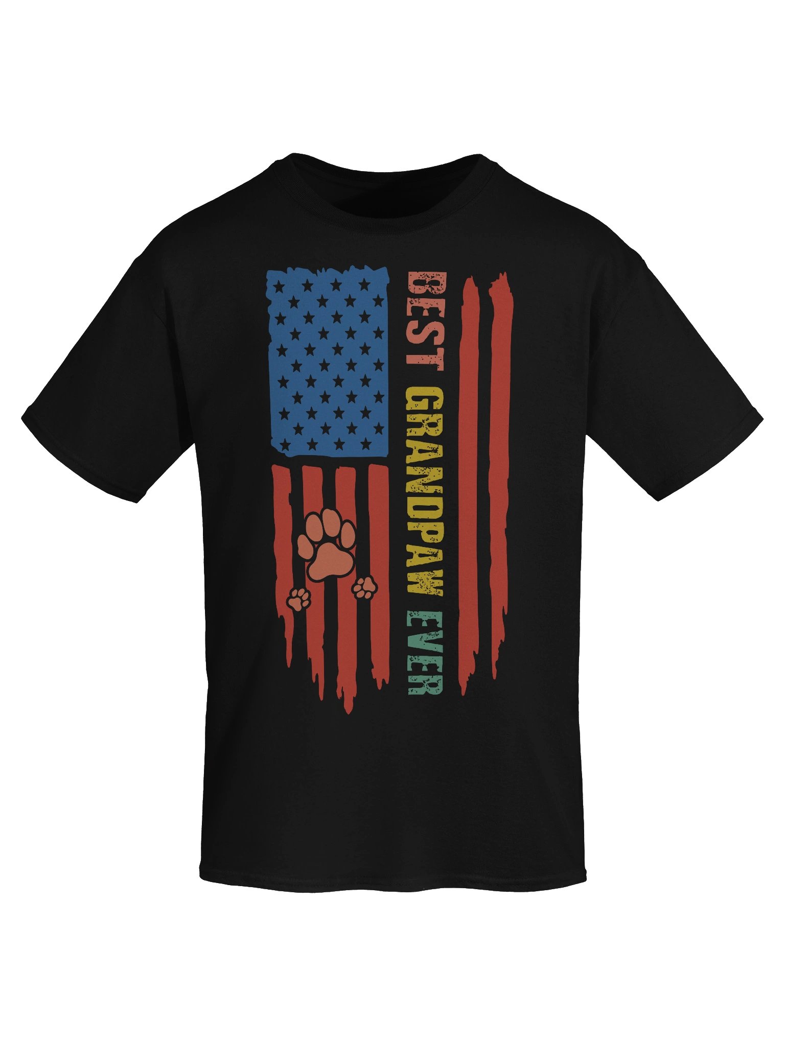 Best Grandpaw Ever Patriotic Dog Grandpa Paw Print T-Shirt product image (5)
