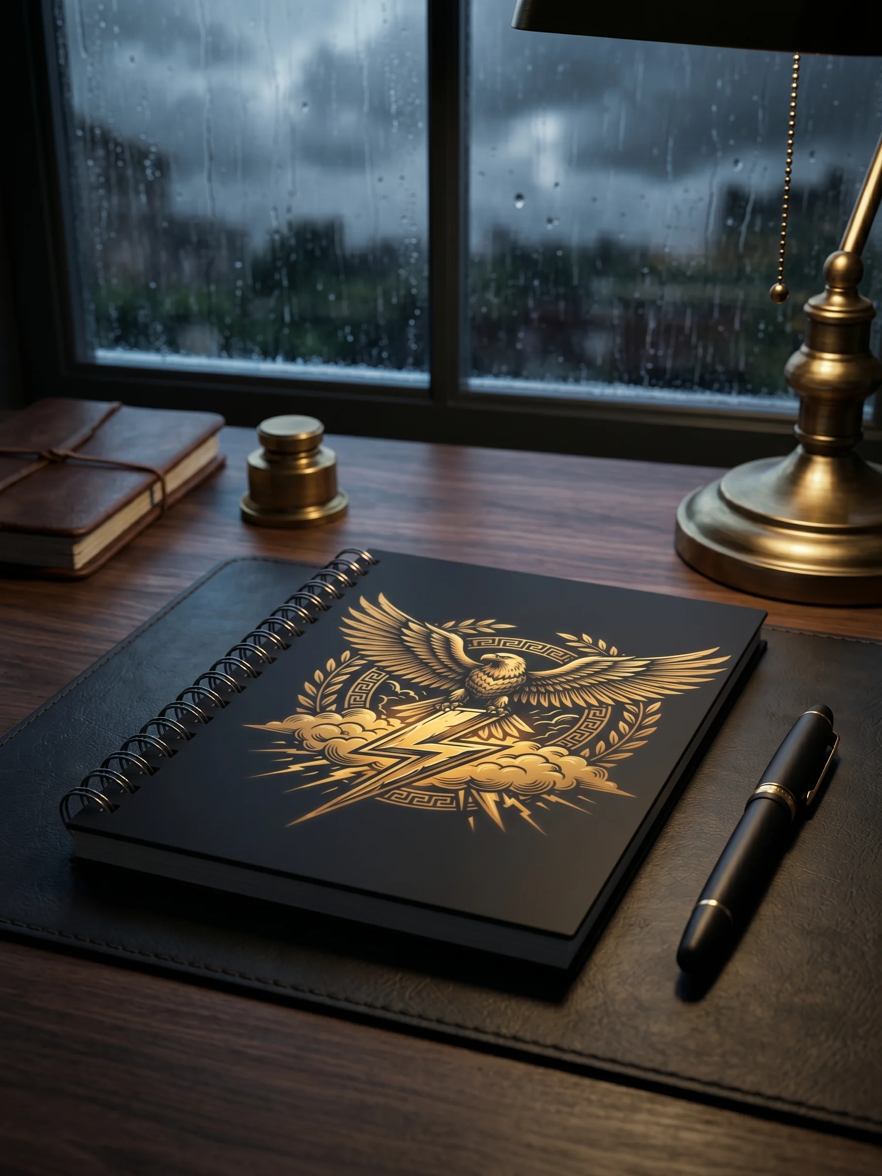 Zeus Notebook – Greek Mythology Spiral Journal with Eagle & Lightning Design product image (3)