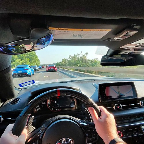 Some cockpit shots en route to the @deutscheautogruppe car meet yesterday morning. #convoy #carmeet #morningcruise #grsupra #...