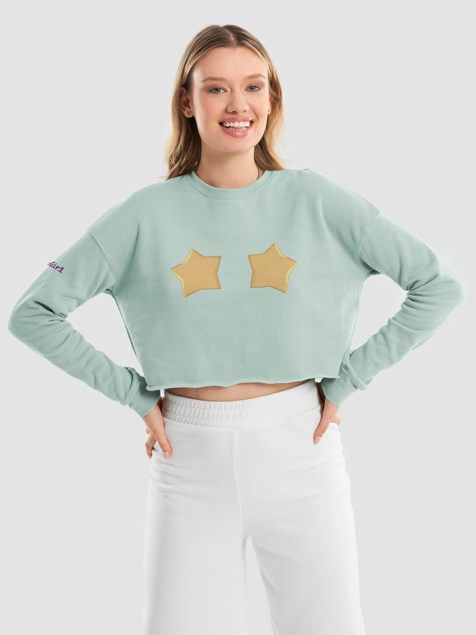 Twinkle Tits for Big Tittys Unisex Knitted Long Sleeve Crop Top product image (20)