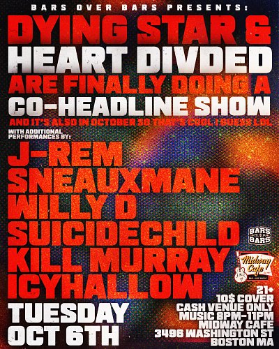 IT’S THE MOTHER FUCKIN @itsdyingstar @heart_divided_band Headline Show October 6th at @themidwaycafejp 

Come dig your grave ...