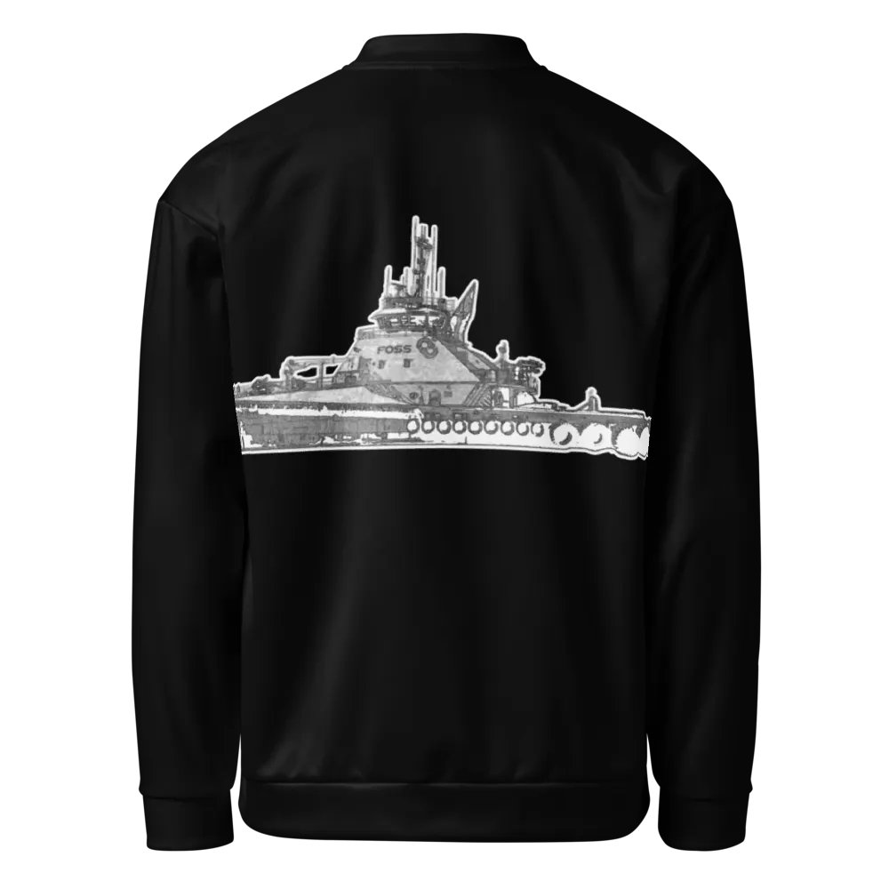 Foss Tugboat Sketch Black Bomber Jacket product image (1)