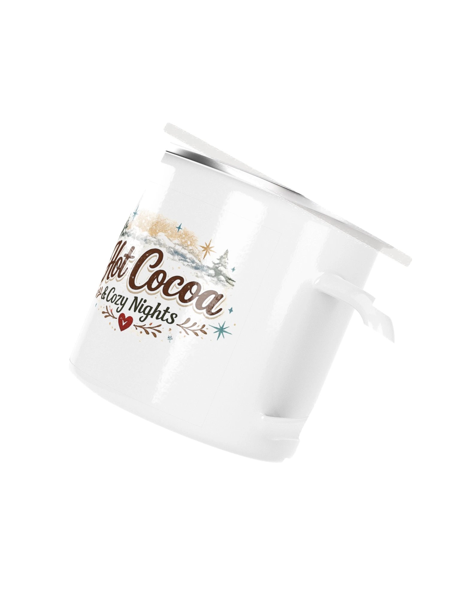 Hot Cocoa & Cozy Nights Enamel Camp Mug | Left-Handed Edition product image (3)