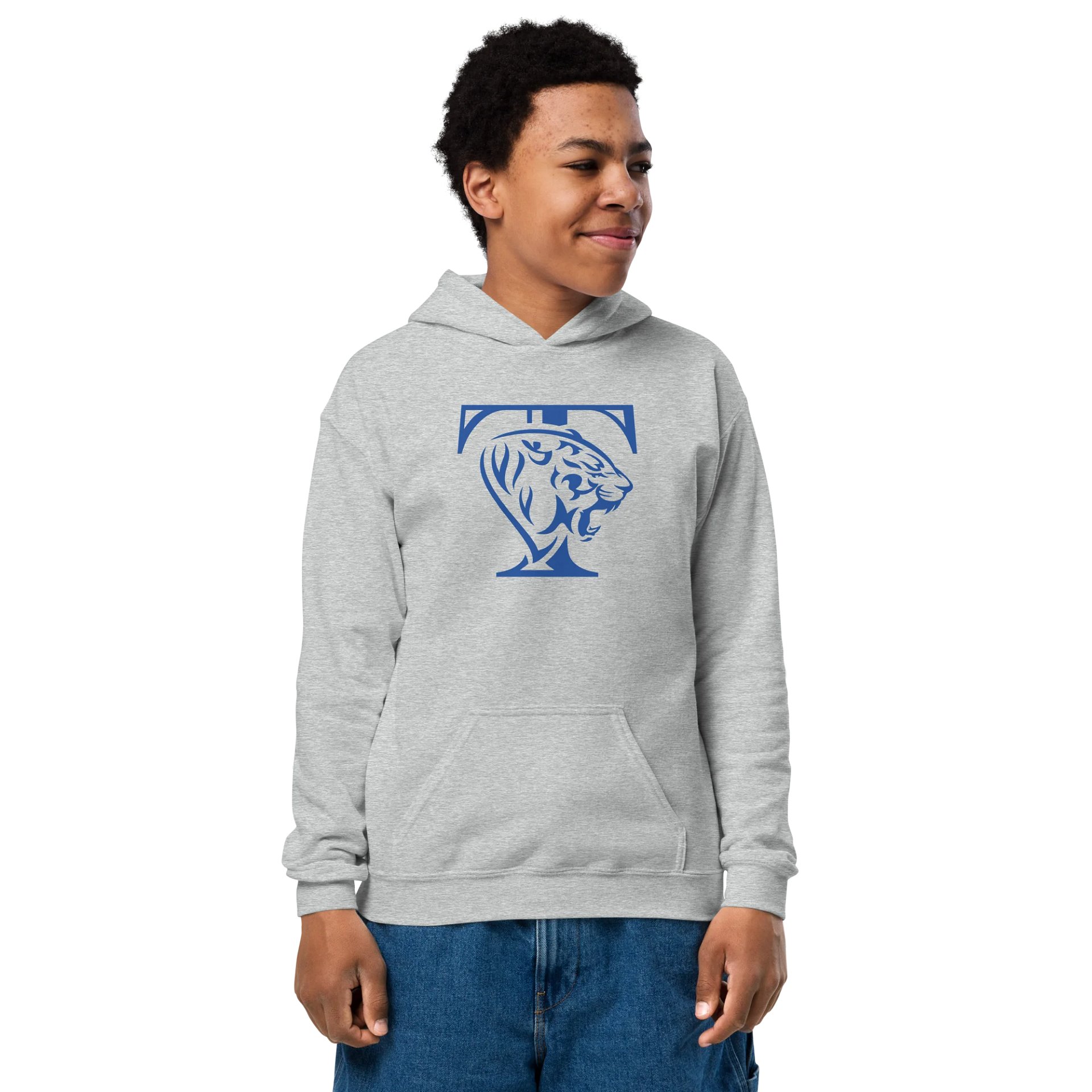 Youth Athletic Tiger Hoodie (Blue) product image (1)