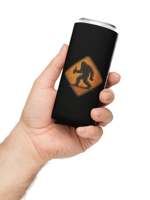 Bigfoot with Beer Crossing – Retro Sasquatch Drinking Coozie product image (7)