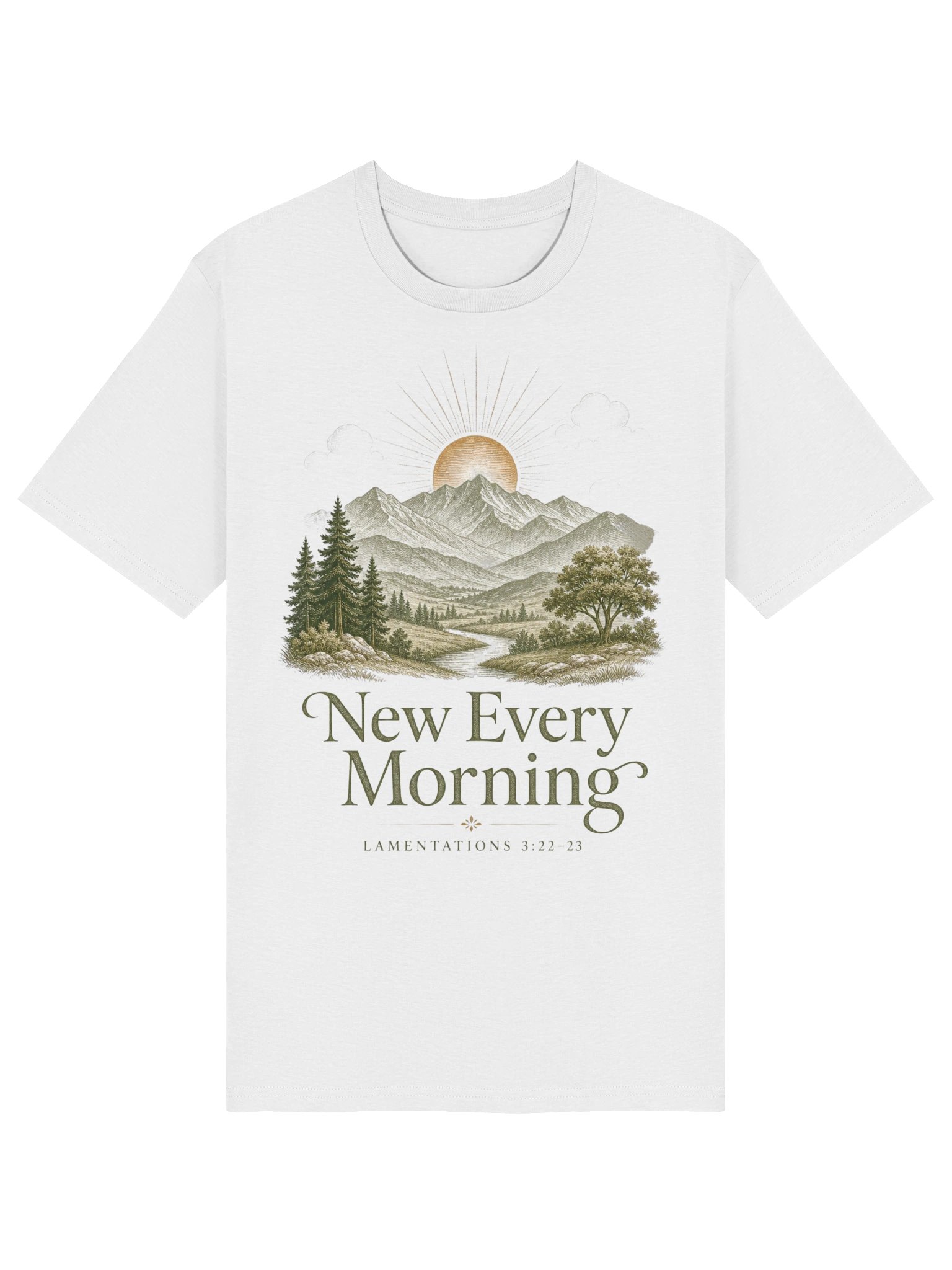 Lamentations 3:22-23 Christian Organic Cotton T-shirt product image (9)