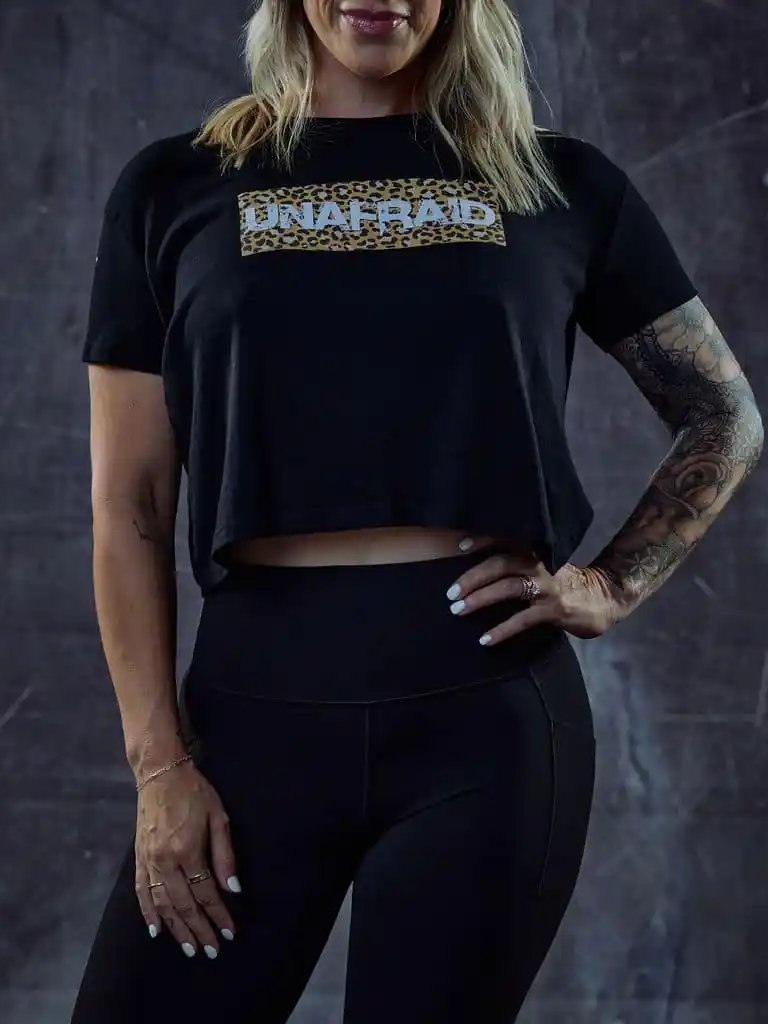 UNAFRAID Leopard Print Crop Tee product image (1)