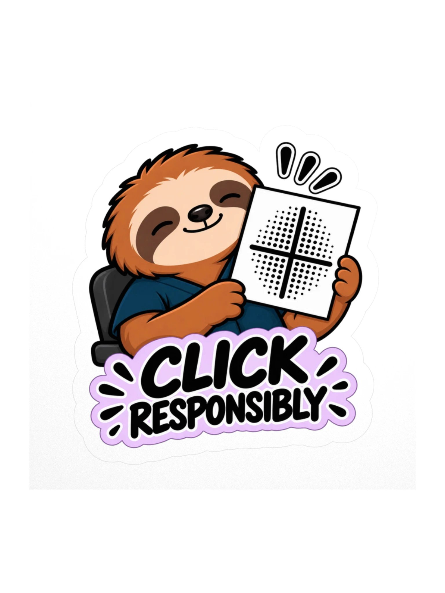 Sleepy Optometrist Click Responsibly Sticker product image (1)