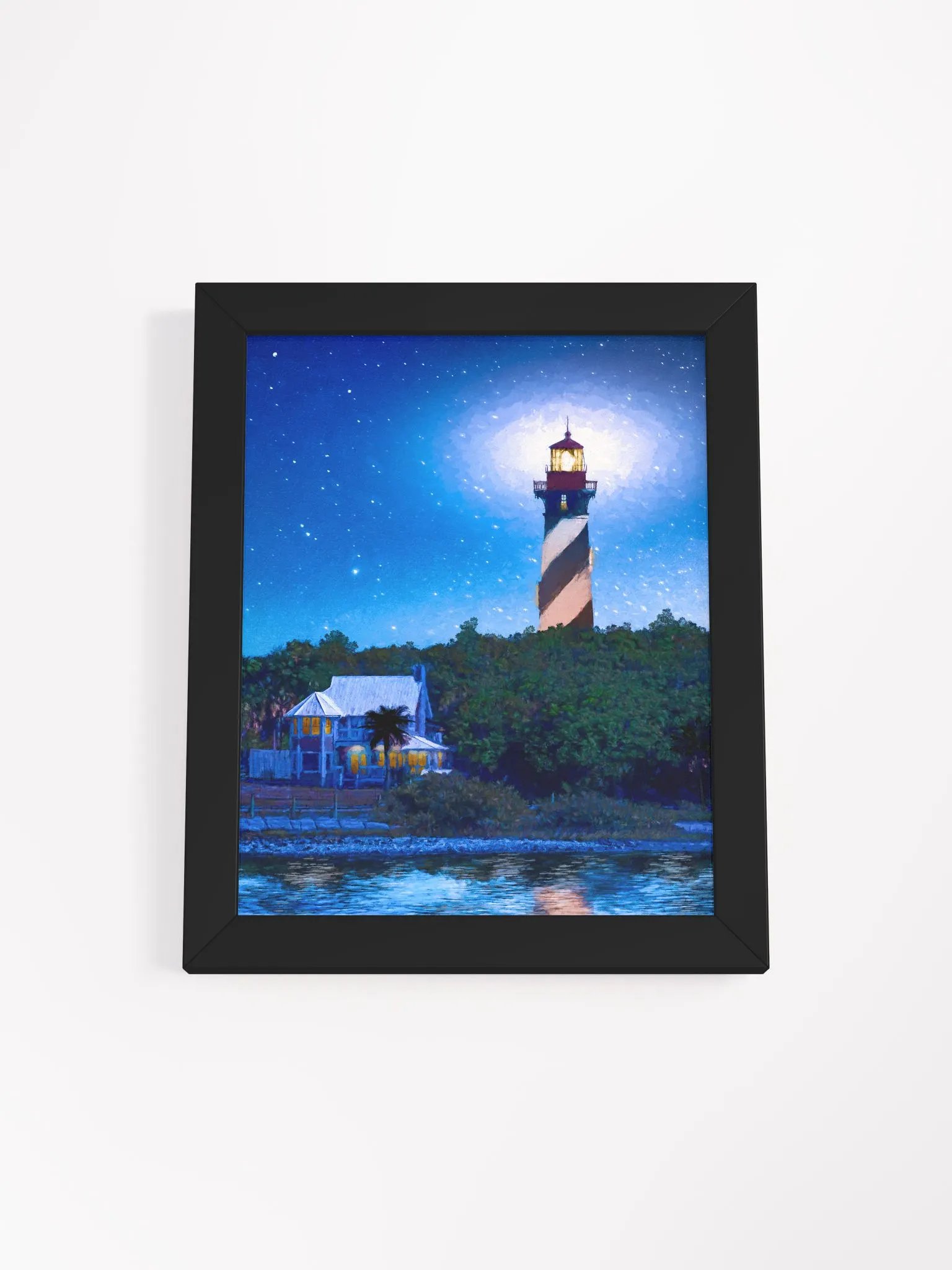 St. Augustine Lighthouse – Florida Starry Night Studio Framed Print product image (1)