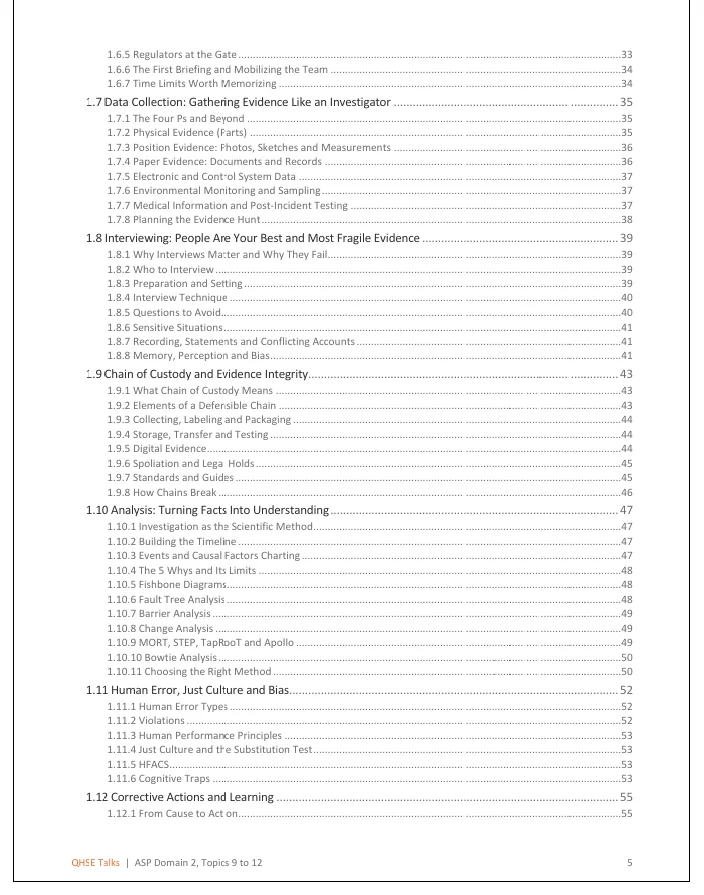 ASP 11 Domain 2 Topics 9–12: Complete Study Guide | Incident Investigations, Management of Change, Safety Performance Indicators & Emerging Technologies product image (3)