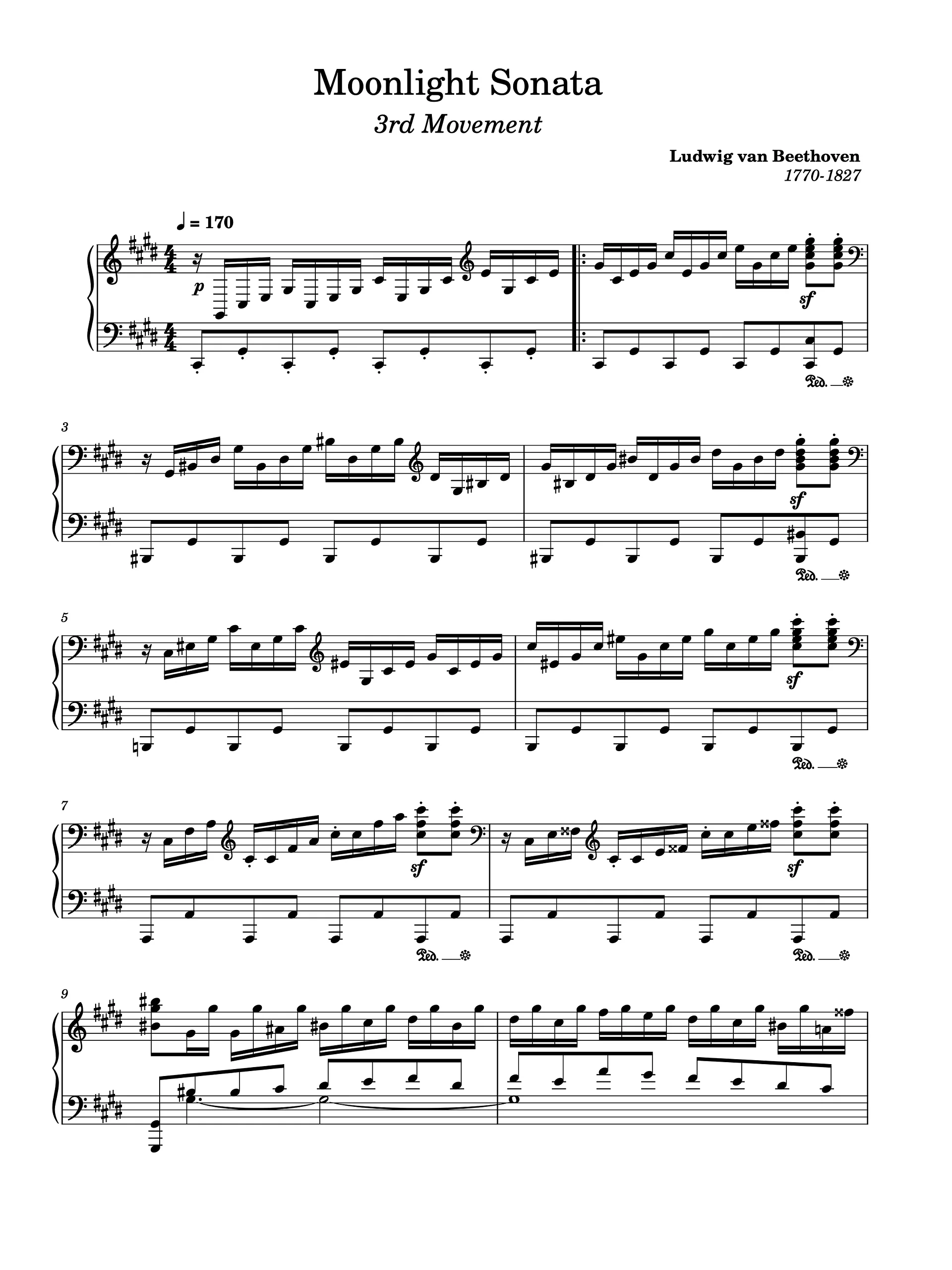 Piano Sonata No. 14 in C-sharp Minor, Op. 27, No. 2 “Moonlight”: III. Presto agitato product image (1)