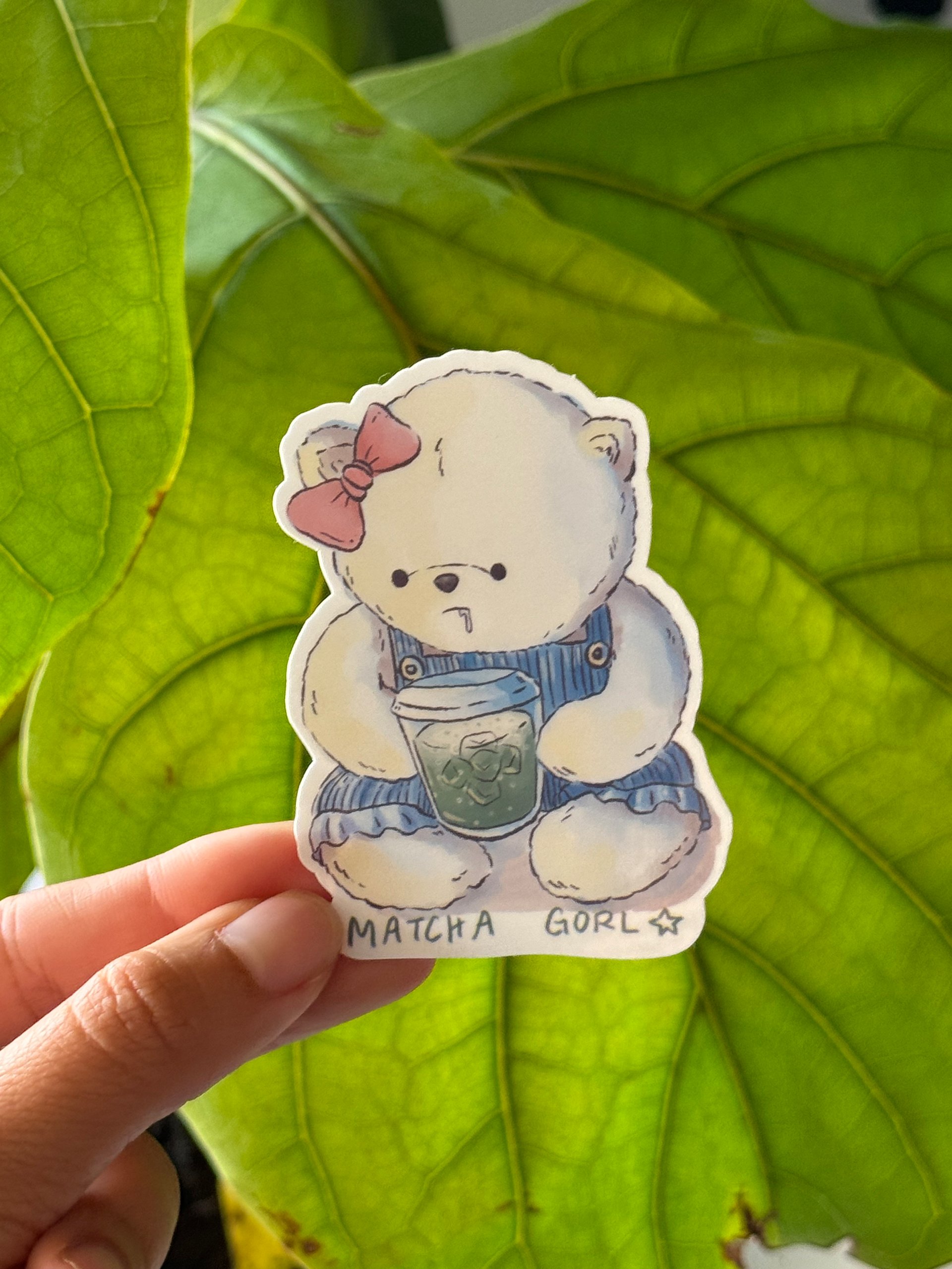 Matcha Gorl Amber Beary Waterproof Vinyl Sticker product image (5)