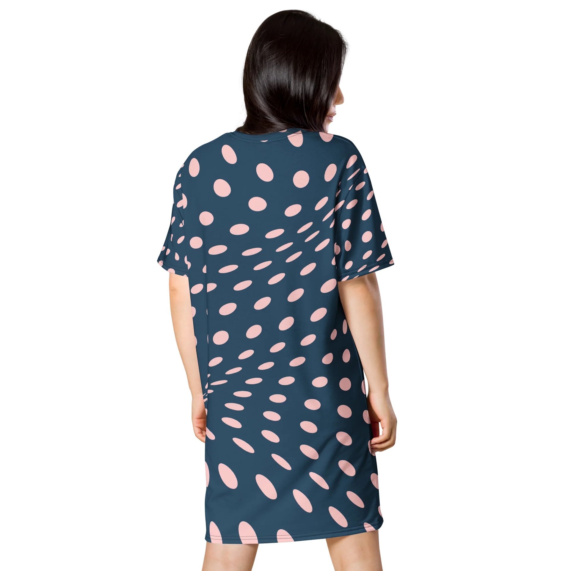 Trendy Oversized T-Shirt Dress with Exclusive Polka Dot Design - TDSMUSIC.com product image (2)
