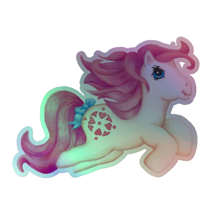 Pretty Pink Pony Holographic Sticker product image (1)